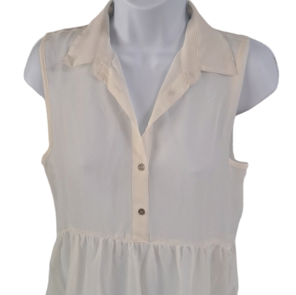 [Wet Seal]  Sheer Chiffon Top Off White Size Medium - Picture 5 of 7